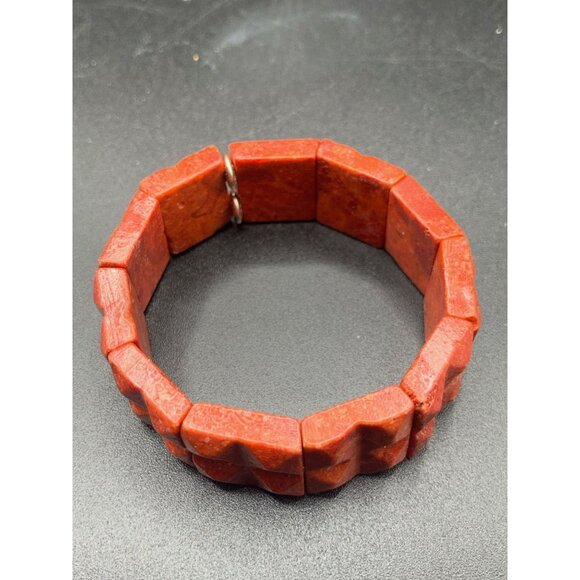 BARSE Coral Bracelet Apple Coral Sponge Coral Stretch Elastic Bracelet - Picture 4 of 6